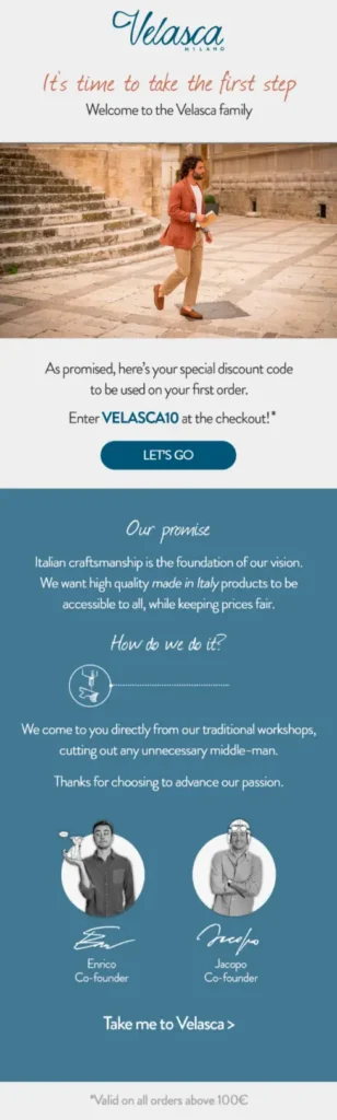 founder introduction welcome email
